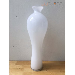 WHITE-H0627-55TC - WHITE Handmade Colour Vase
